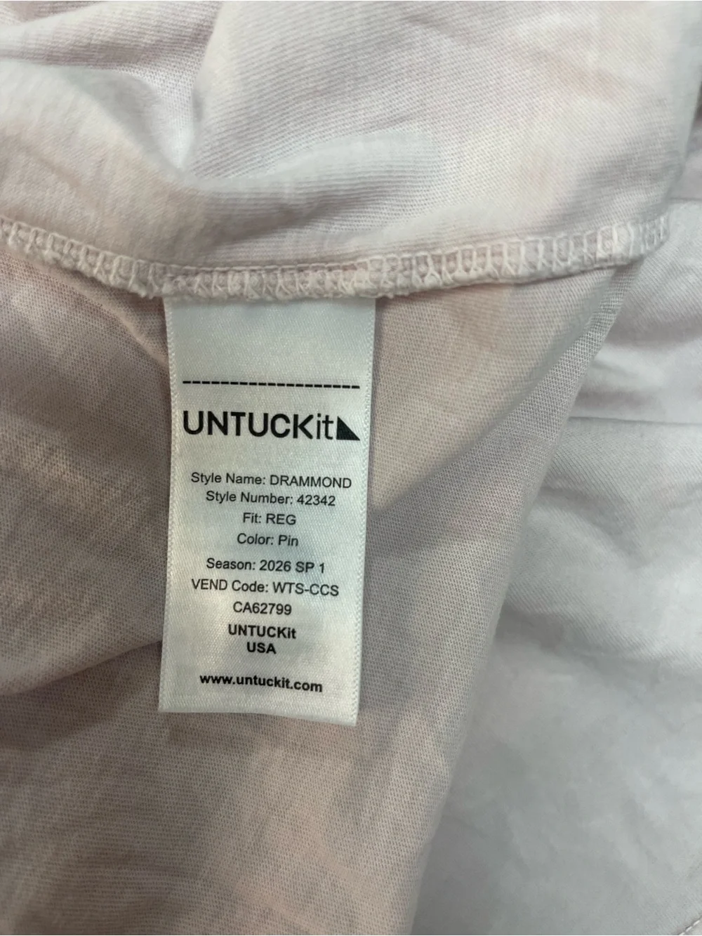 UNTUCKit Drammond Vintage Wash Polo Pink